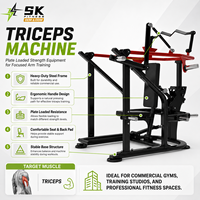 Machine de presse triceps à charge libre SK Commercial, en acier Q235 de 3,0 mm, pour dips assis et extensions de bras, avec bras indépendants, pour salle de sport professionnelle