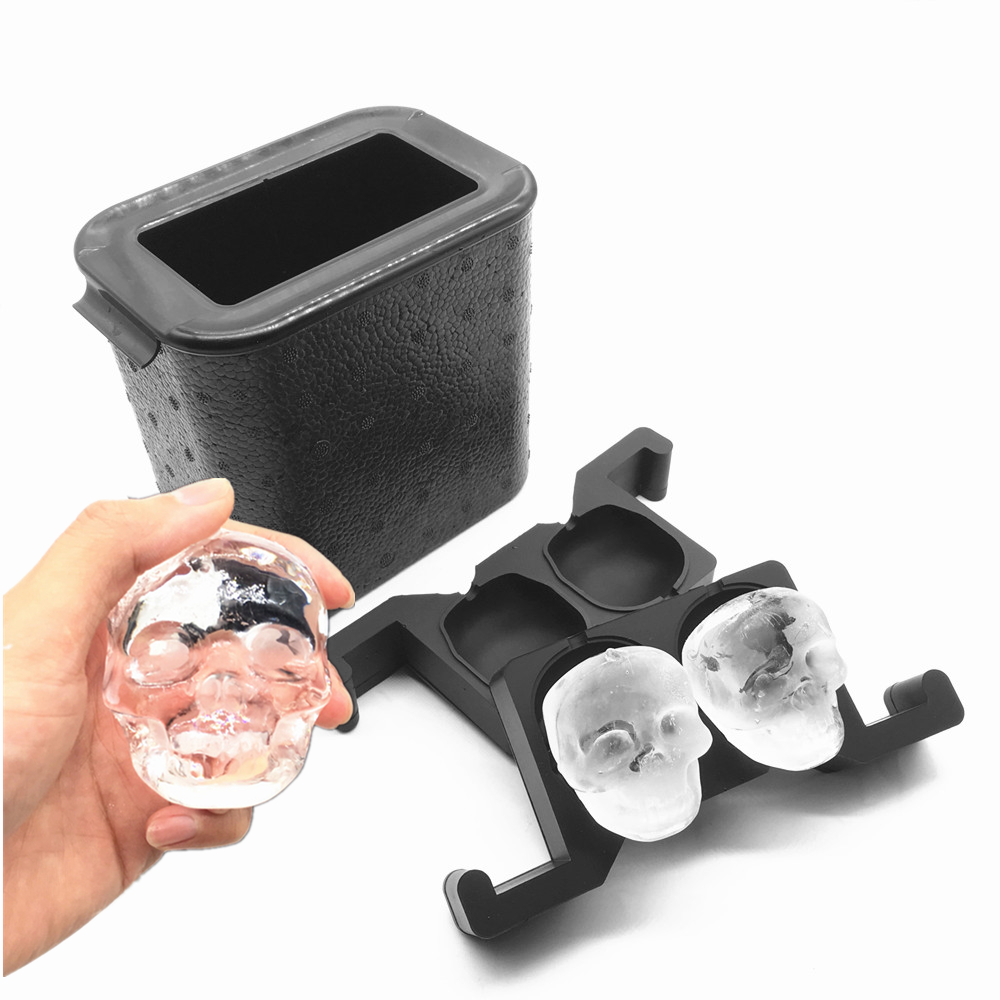 Moule à crâne en glace transparente noir