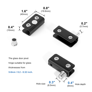 Nhiệm Vụ Nặng Nề Thép Không Gỉ Cửa Kính <span class=keywords><strong>Pivot</strong></span> Bản Lề Màu Đen Đồ Nội Thất Xoay Bản Lề Thiết Lập Với Nhựa Bắt Từ Cho Tủ - Product Image 2