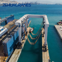 Grue de levage de bateaux robuste et personnalisable, grue de yacht de 5 à 100 tonnes, palan marin pour chantier naval et port