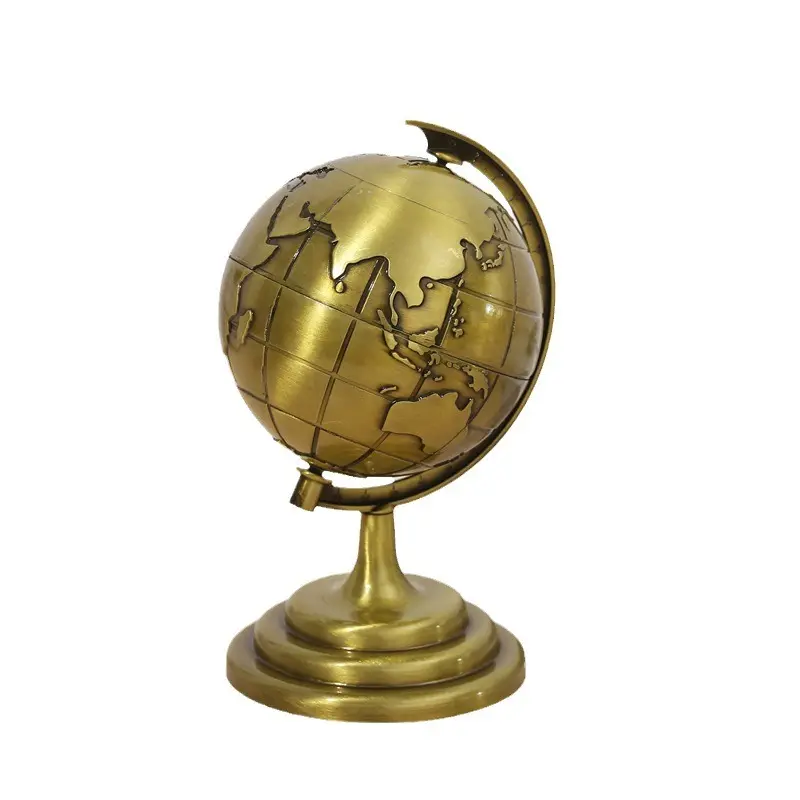 Wholesale Metal Crafts Globe Factory Directly Sale Zinc Alloy Earth Globe Model for Living Room Decoration