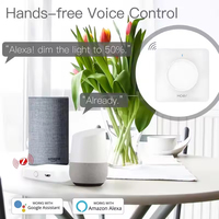 Interruptor de Luz Inteligente Giratorio/Táctil MOES Wi-Fi/ZigBee, AC 100-240V 50-60Hz, Control por Aplicación, Compatible con Life/Tuya, Alexa y Google, Sin Cámara