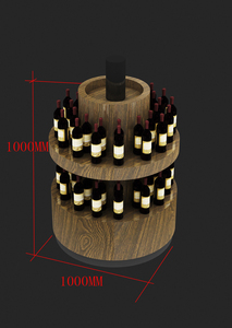 Vitrine en bois sur mesure avec éclairage, meuble porte-vin pour salle d'exposition commerciale, présentoir à vin - Product Image 3
