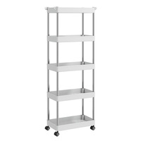 En gros, Étagère de rangement mobile multi-niveaux en acier inoxydable, sur pied, pour espaces étroits de cuisine et espaces restreints de salle de bain