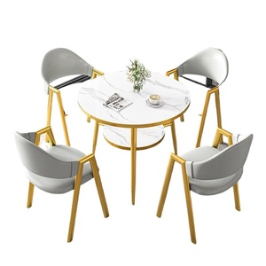 Nouveauté, style moderne et luxueux, options de couleurs, prix bas, vente en gros, ensemble de table et de chaises rondes pour 4 personnes - Product Image 5