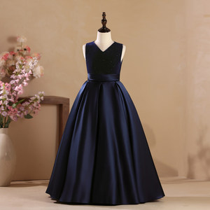 Vestido <span class=keywords><strong>de</strong></span> Lujo con Lentejuelas, Sin Mangas y Cuello en V para Niñas, Ideal para Orquesta, Actuaciones Formales, Bodas y <span class=keywords><strong>Fiestas</strong></span> - Product Image 1