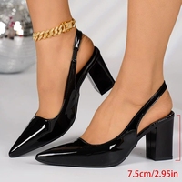 Chaussures de luxe pour femmes, talons blocs de créateur, chaussures habillées pour femmes, chaussures slingback
