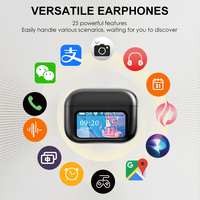 Écouteurs sans fil ANC Pro avec écran tactile LCD, réduction de bruit hybride, Bluetooth 5.4, étanchéité IP4 pour le sport et les jeux