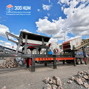 Installation mobile de concassage et de criblage pour carrières, usine de traitement d'agrégats miniers, concasseur à percussion sur pneus - Product Image 1