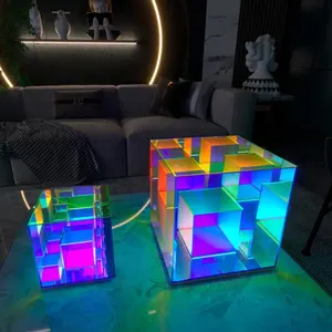 Dropshipping Nhà Hàng Ánh Sáng Ban Đêm Cube Đèn Bàn Acrylic Pha Lê Ma Thuật Cubes Led Đầy Màu Sắc Bảng Ánh Sáng Cho Phòng Ngủ