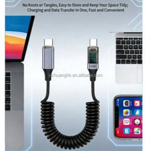 Cable de Datos Tipo-C con Pantalla Digital, Carga Rápida PD100W, Material PVC, Carga Inteligente de 60W, Corriente Visible, Cobre Puro - Product Image 2