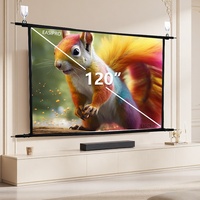 Écran de projection de haute qualité 100'' 120'' 150'' pouces 16:9 4k HDR 3D à pliage rapide, montage mural ou au plafond, écran de projection pour cinéma maison
