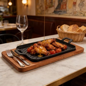 Pentola Rettangolare in Ghisa con Doppio Manico per Cottura a Induzione, Ideale per Carne Arrosto e Bistecche, Utensile Commerciale per Barbecue - Product Image 5