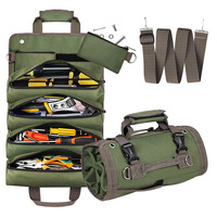 Sac de rangement portable en toile pour outils, avec fermeture éclair, pour accessoires de quincaillerie et de matériel électrique