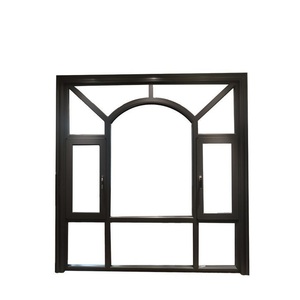 Perfil de aluminio de vidrio fijo redondo Ventana de travesaño precio con doble acristalamiento/de gran tamaño ventanas abatibles - Product Image 5