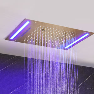 Juego de mezclador de ducha montado en el techo de lujo, juego de ducha de baño con cascada Led, grifo termostático de baño de fácil Control, ducha - Product Image 3