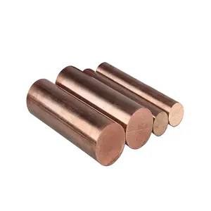 Barra de cobre de haste redonda de alta qualidade C11000 C101 Diâmetro 2-90mm Cobre duro 99.9% puro cobre vermelho