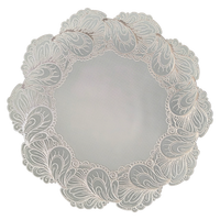 Set de table rond en PVC métallisé doré, écologique, classique, résistant à la chaleur, pour la décoration de table à manger, tapis et sous-plats
