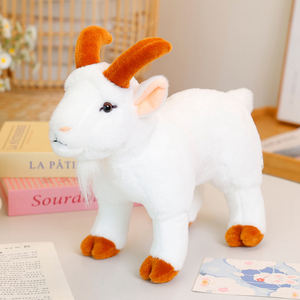 Animale di peluche-compagno confortante-peluche animale Ultra morbido 27cm animali da fattoria-2 colori asts. Capra realistica - Product Image 2