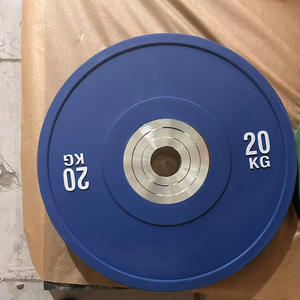 Pelat berat krom cincin Gym kualitas tinggi pelat Bumper karet 10-55LB perubahan warna 5-25kg pelat berat - Product Image 4