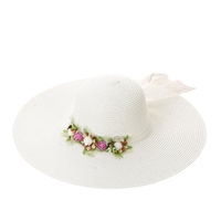 Chapeau de soleil rétro pour femme, large bord souple, style sombrero, avec dentelle florale et ruban, idéal pour la pêche et les activités de plein air, décontracté et tendance.
