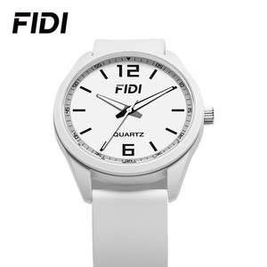 Reloj de Cuarzo Blanco Minimalista FIDI para Hombre y Mujer con Correa de Silicona Elegante y Diseño de Esfera Limpia - Product Image 5