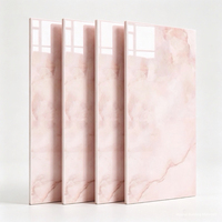 Ubin Porselen Mewah Tahan Aus 1600x3200x9mm Permukaan Mengkilap untuk Dinding Kamar Mandi Warna Pink Kustom