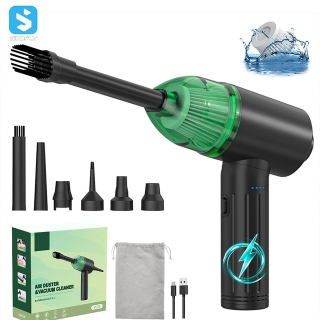 Portable Cordless Air Duster 70000RPM Electric Compressed Air duster Gun 2 in 1 Mini Handheld Air Duster and Vacuum Cleaner