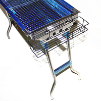 CHRT outil de Barbecue de charbon de bois d'extérieur en acier inoxydable, Portable, Installation libre, poignée pliante, Barbecue, grille de cuisson, parc