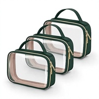 Sac de maquillage suspendu en PVC transparent, étanche, pour trousse de toilette et cosmétiques, avec fermeture à glissière