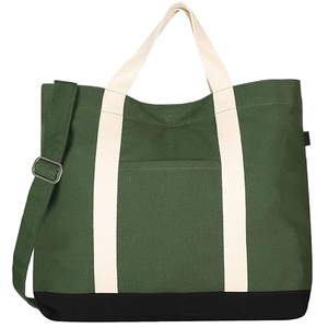 Bolsa de Playa con Asas Cruzadas Ajustables, Bolsa de Trabajo Utilitaria con Cremallera, Bolsa de Lona Extra Grande ODM para Compras y Trabajo - Product Image 1