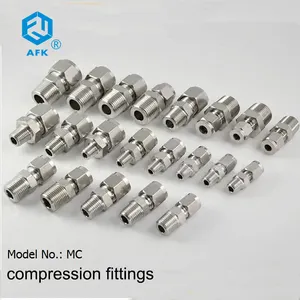 1/4 3/8 Male Npt Compression Fitting Single Ferrule Tube Fitting Stainless Steel Hexagon MC Forged Connector Male Online Support