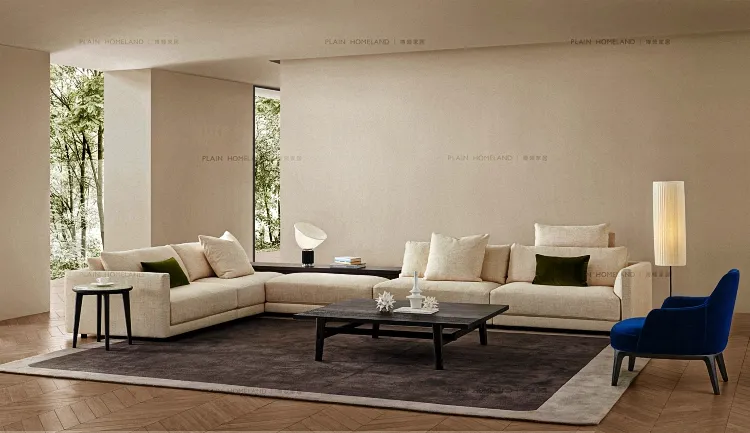 Living Room Sets Minimalism Cotton Linen L-shaped Sofa Set For Living Room Sectional Sofa Modular Sofa Furniture