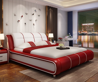 YQ JENMW lit Double chambre principale tatami lit de mariage cadre en pin importé + matelas en latex + 1 armoire