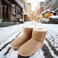 Bottes d'hiver pour femme en véritable peau de mouton australienne double face, modèle très demandé