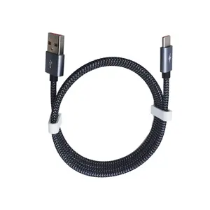 Kabel Data pengisi daya USB Tipe C 5A katun pengisian Super cepat 1m1.5m untuk Huawei untuk ponsel samsung