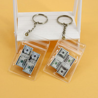 À la mode Dollar US Billets Mousqueton Porte-clés Mini Pendentifs Transparents Transfrontalier pour Amazon Monnaie Accessoires Stock