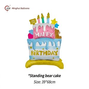 Palloncino in Alluminio a Forma di Torta di <span class=keywords><strong>Compleanno</strong></span>, Numero 1 a Forma di Fragola, Palloncino in Foil per il Primo <span class=keywords><strong>Compleanno</strong></span> del Bambino - Product Image 2
