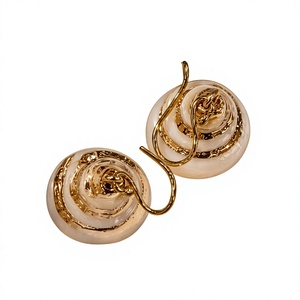 Boucles d'oreilles Huggie en fil de laiton plaqué or, style bohème, bijoux pour femmes, cristal, strass, rondes, anniversaire - Product Image 1