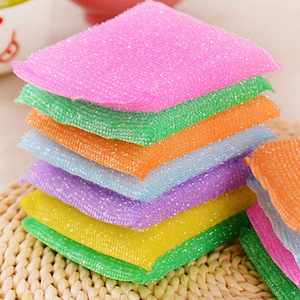 Square Dishwashing Sponge Pad Multi Color <b>Kitchen</b> Cleaning Scrub <b>Cloth</b> For Stain Removal - Product Image 4
