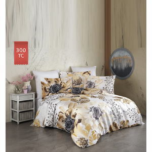 Varol Royal Luxury Floral Satin Duvet Cover <b>Set</b> 300TC VICTORIA-Available in King and Twin Sizes <b>Comforter</b> with Cotton Filling - Product Image 3