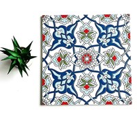 Carrelage de sol en céramique à motif floral rustique 300x300mm Mat Résistant à l'usure Bleu Rouge Vert Garantie 3 ans