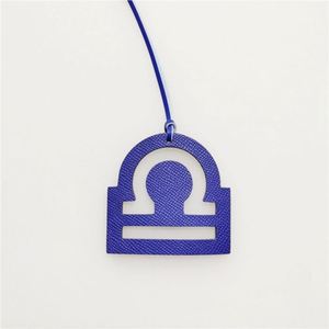 HR Libra Zodiac Symbol PU Leather Handmade Creative Design <b>Bag</b> <b>Charm</b> Multi-color Astrology Pendant Handbag Car Key Gifts - Product Image 4
