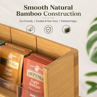 Étagère de rangement à épices moderne en bambou naturel à 3 niveaux empilable Direct Premium, organisateur de cuisine, boîte de rangement, étagère de placard