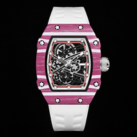 Montre-bracelet à quartz pour homme de luxe, ultra-fine, en alliage, forme tonneau, aiguilles lumineuses, bracelet en silicone, résistante à l'eau 30M