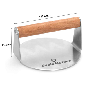 Nhiệm Vụ Nặng Nề Thép Không Gỉ Burger Smasher Gỗ Xử Lý Bánh <span class=keywords><strong>Hamburger</strong></span> Patty Nhà Sản Xuất 6 Inch Vòng Nướng Smash Burger Báo Chí - Product Image 5