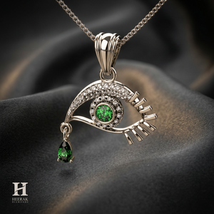 Colgante de Lujo con Diseño de Ojo Dorado, Joyería Fina Personalizada con Diamantes Certificados por IGI/GIA, Proveedor Mayorista - Product Image 1