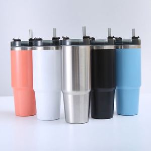 Gobelet isotherme en acier inoxydable de 20 oz pour voiture, avec paille, pour sports de plein air - Product Image 1