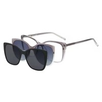 Lunettes de soleil de conduite et de cyclisme 3-en-1 légères et flexibles en matériau TR90, polarisées magnétiques, personnalisables, style œil-de-chat à clipser