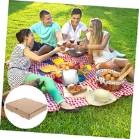 Boîtes d'emballage portables en papier kraft et aluminium personnalisées pour restaurants, pizzas, sushis, de qualité alimentaire, avec gaufrage